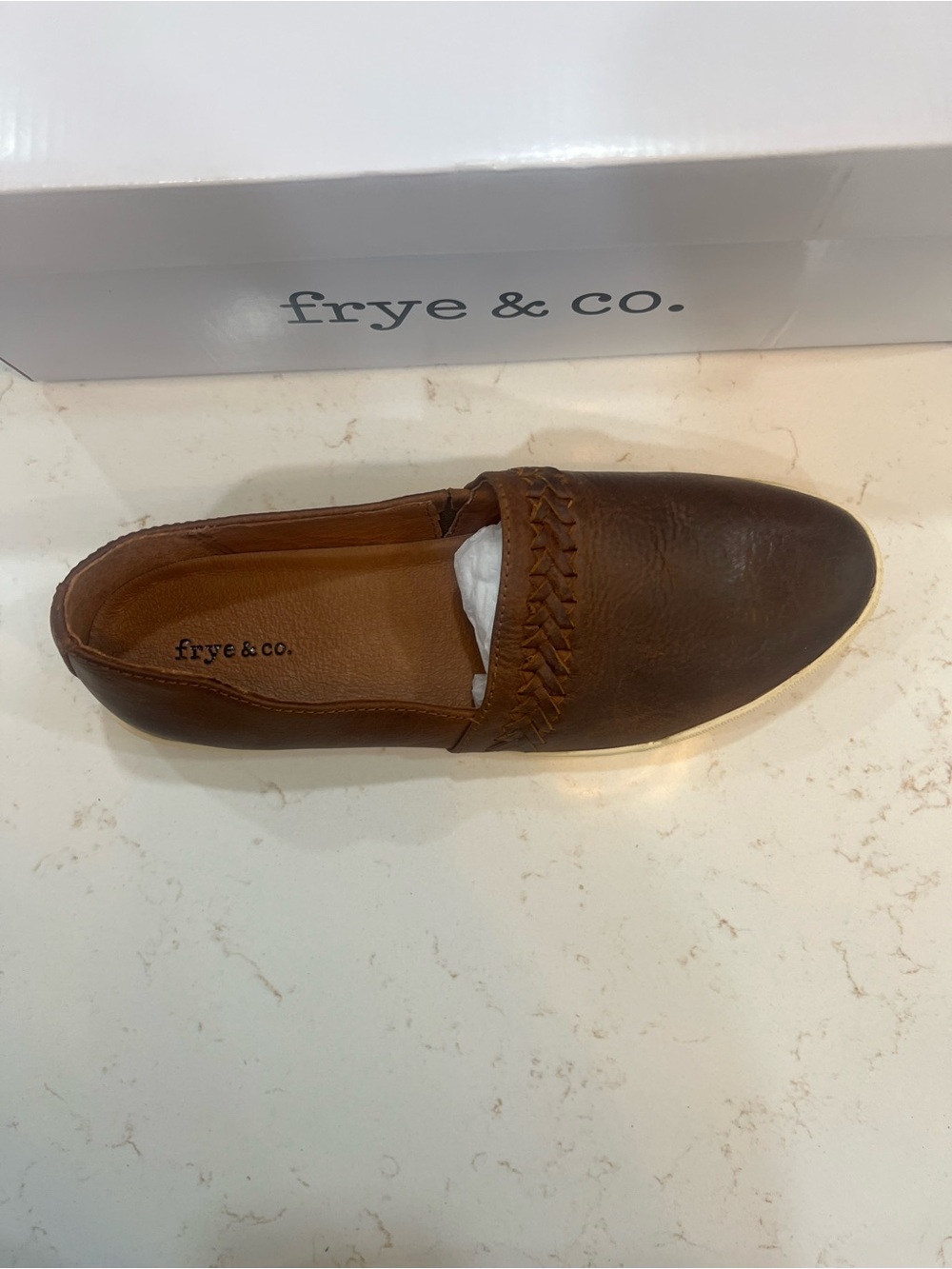 FRYE AND CO. Brown Leather Slip-On Sneakers - Picture 2 of 3
